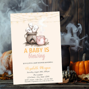 Invitación Una Bebé Está Brewendo Lunares Fiesta de Bebé de H