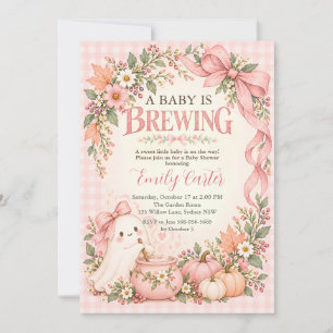 Invitación Una bebé está en camino Boo Shower Pink Coquette