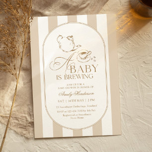 Invitación Una Bebé está en Preparación Fiesta de Bebé Dibuja