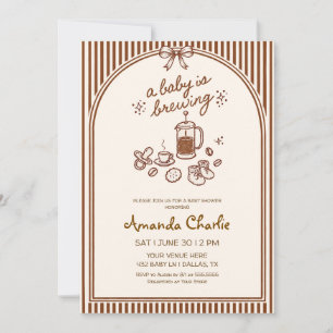 Invitación Una Bebé Está Preparando Café Baby Shower