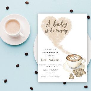 Invitación Una Bebé Está Preparando Café Fiesta de Bebé