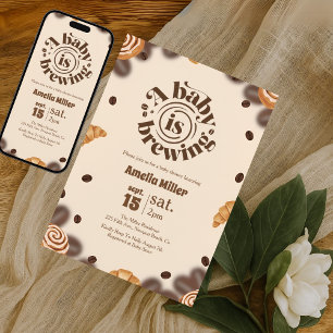 Invitación Una Bebé está Preparando Café Fiesta de Bienvenida