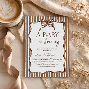 Invitación Una Bebé Está Preparando Café Regalo de Baby Showe