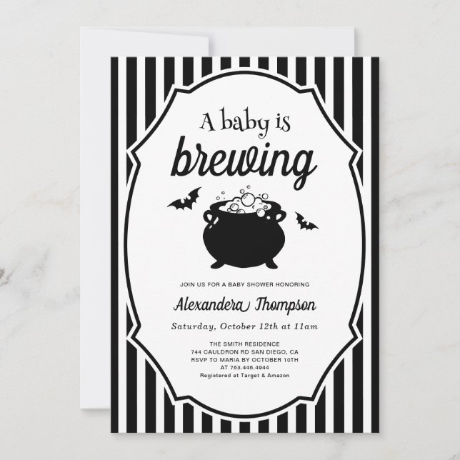 Invitación Una Bebé se está Gestando Fiesta de Bebé de Hallow (Anverso)