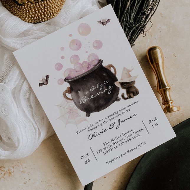 Invitación Una Bebé se Está Gestando Fiesta de Bebé de Hallow (Subido por el creador)