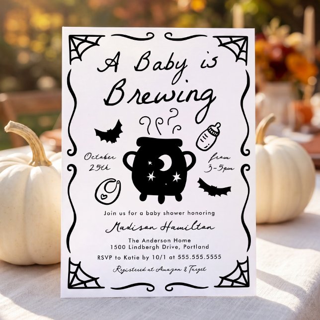 Invitación Una Bebé se Está Gestando Fiesta de Bebé de Hallow (Subido por el creador)