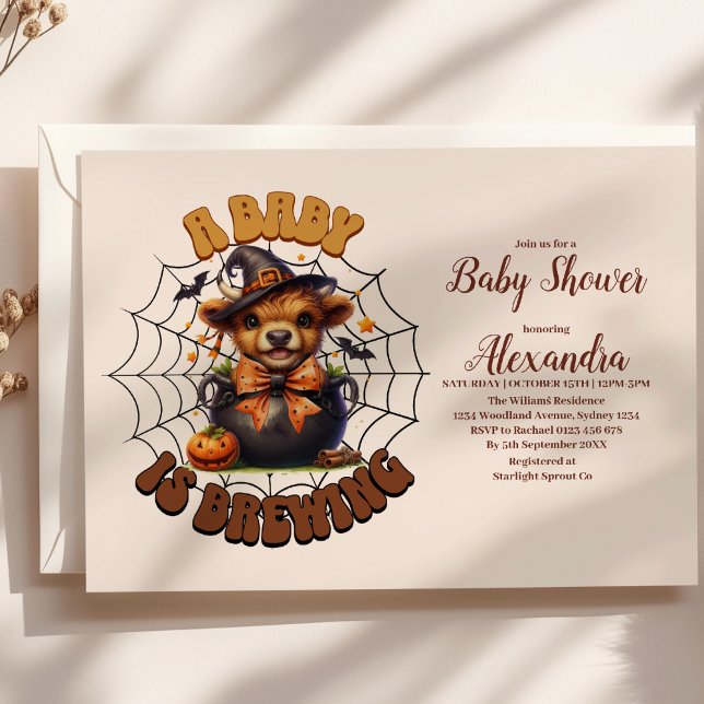 Invitación Una Bebé se Está Gestando Fiesta de Bebé de Hallow (Subido por el creador)