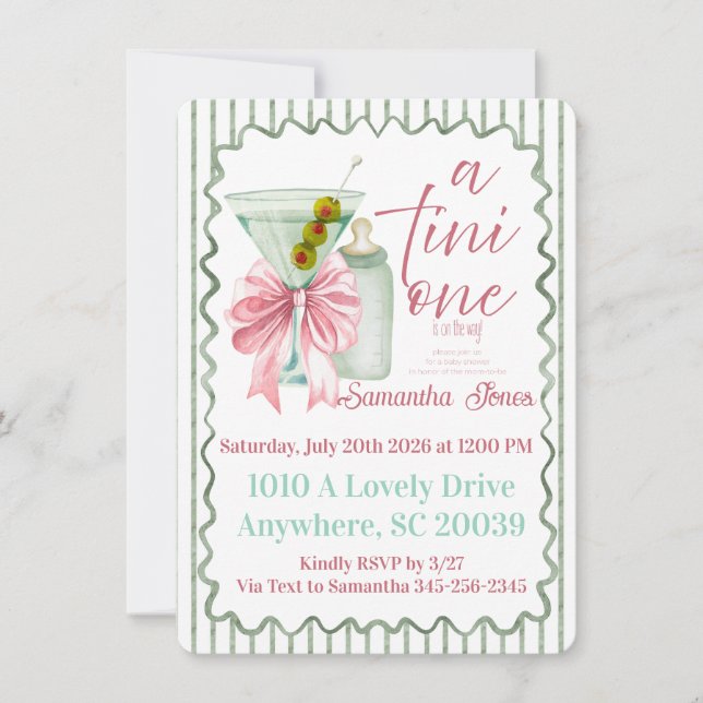 Invitación Una Bebé Tini (Anverso)