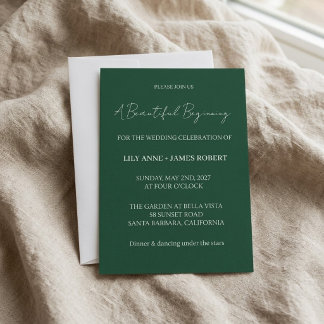 Invitación Una Boda de Escritura Sencilla y Hermoso Comienzo
