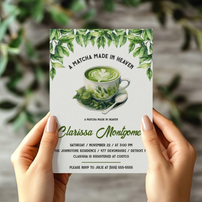 Invitación Una Boda de Matcha Hecha en el Cielo: Despedida de (Subido por el creador)