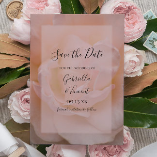 Invitación Una boda floral rosa rosa de Rubor ligera salva la
