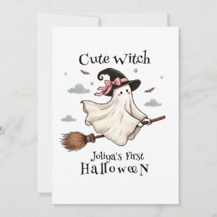 Invitación Una bruja simple y elegante primero de Halloween