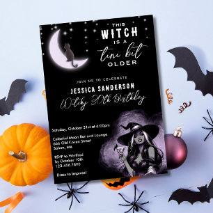Invitación Una bruja un poco mayor Martini de luna de cumplea