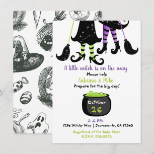 Invitación Una Brujita Está en Camino Baby Shower de Hallowee
