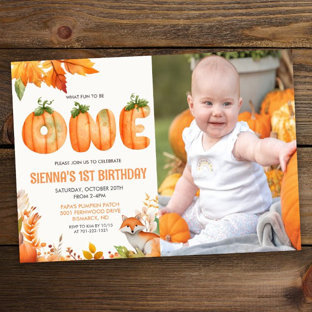 Invitación Una Calabaza de Primer Cumpleaños (Subido por el creador)