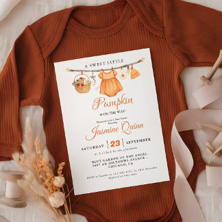 Invitación Una calabaza dulce Caer en la ducha bebé Bebé