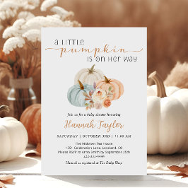 Invitación Una Calabaza En Camino Cae En Baby Shower