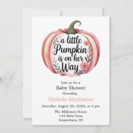 Invitación Una Calabaza En Camino De Baby Shower