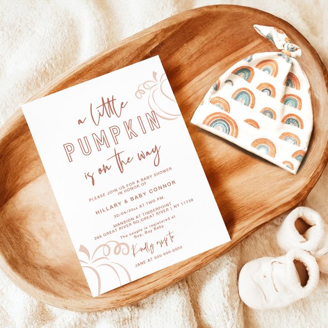 Invitación Una calabaza está en camino a Baby Shower (Subido por el creador)