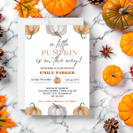 Invitación Una calabaza está en camino a Baby Shower
