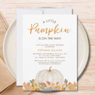 Invitación Una calabaza está en camino a Baby Shower