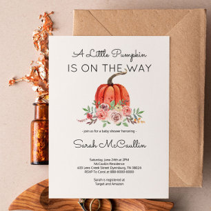 Invitación Una calabaza está en camino a Baby Shower