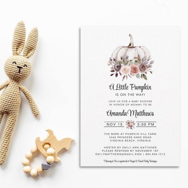 Invitación Una calabaza está en camino a Baby Shower (Subido por el creador)