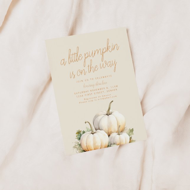 Invitación Una calabaza está en camino a Baby Shower (Subido por el creador)