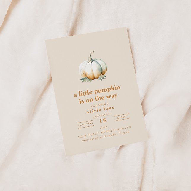 Invitación Una calabaza está en camino a Baby Shower (Subido por el creador)