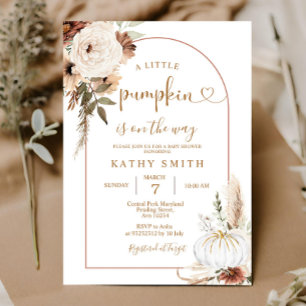 Invitación Una calabaza está en camino a Baby Shower