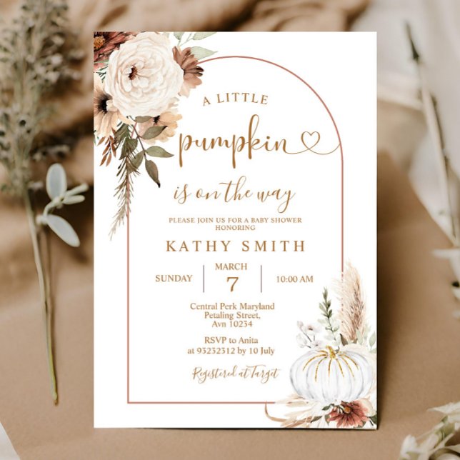 Invitación Una calabaza está en camino a Baby Shower (Subido por el creador)