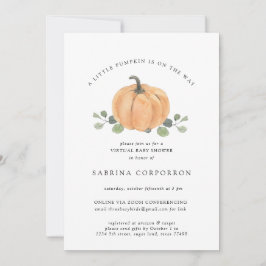 Invitación Una calabaza está en camino a la acuarela virtual