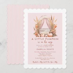 Invitación Una calabaza está en camino Chica Baby Shower