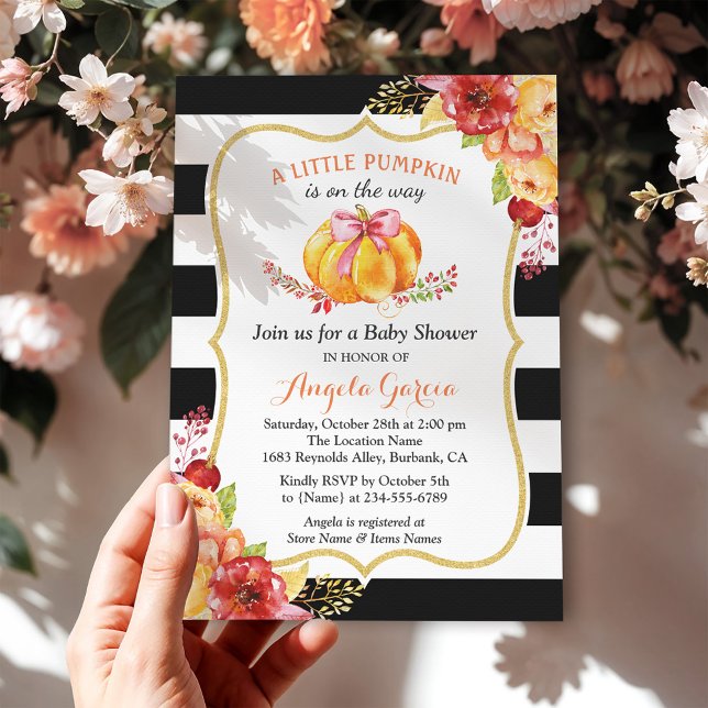 Invitación Una calabaza está en camino | CHICA BABY SHOWER (Subido por el creador)