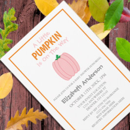 Invitación Una Calabaza Está En Camino De Baby Shower
