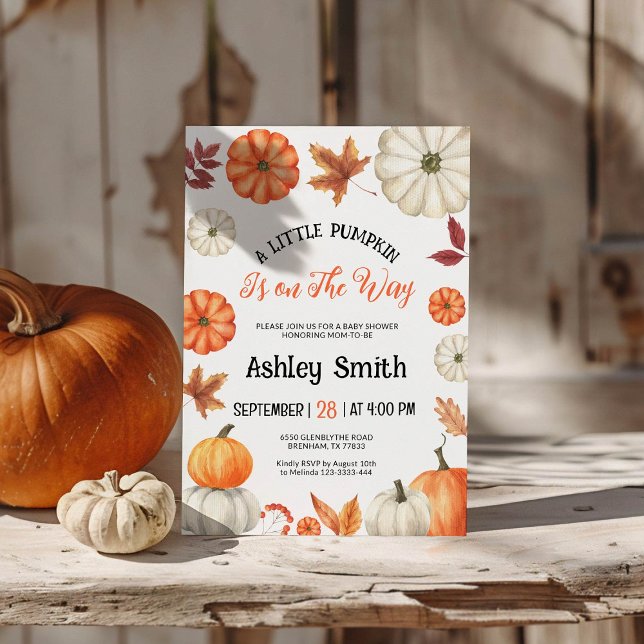 Invitación Una Calabaza Está En Camino De Baby Shower (Subido por el creador)