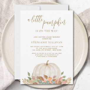 Invitación Una Calabaza Está En Camino De Baby Shower