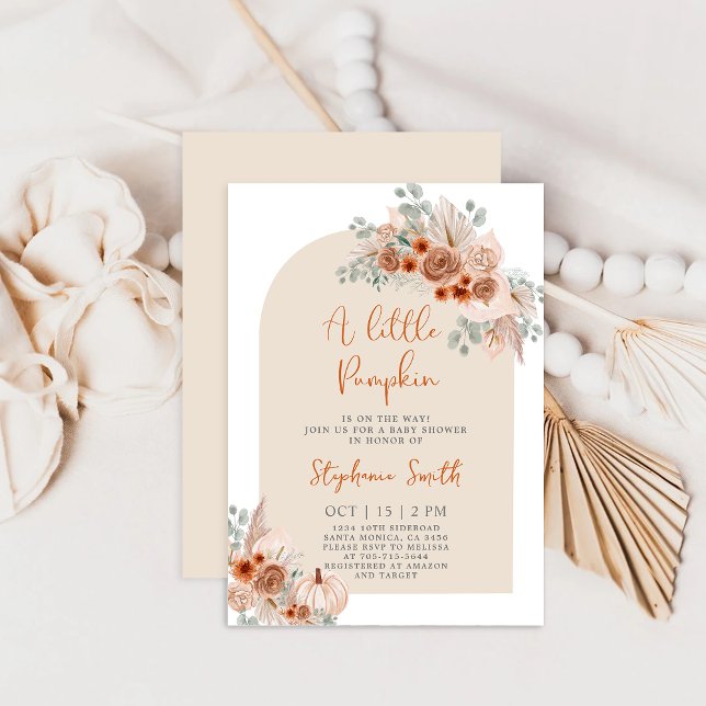 Invitación Una Calabaza Está En Camino De Baby Shower (Subido por el creador)