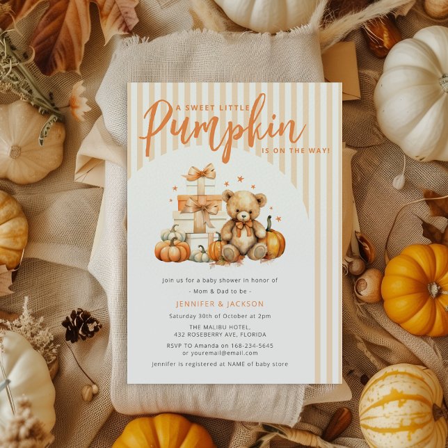 Invitación Una Calabaza Está En Camino De Baby Shower (Subido por el creador)