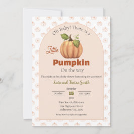 Invitación Una Calabaza Está En Camino De Baby Shower