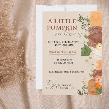 Una calabaza está en camino de Baby Shower invitar