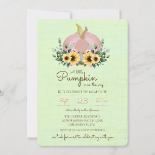 Invitación Una calabaza está en camino de Baby Shower Invite