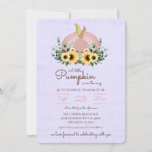 Invitación Una calabaza está en camino de Baby Shower Invite