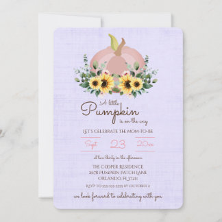 Invitación Una calabaza está en camino de Baby Shower Invite
