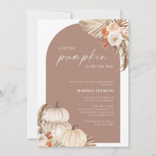 Invitación Una Calabaza Está En Camino De Boho Baby Shower