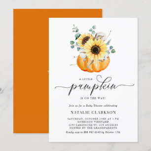 Invitación Una Calabaza Está En Camino De Caer En Baby Shower