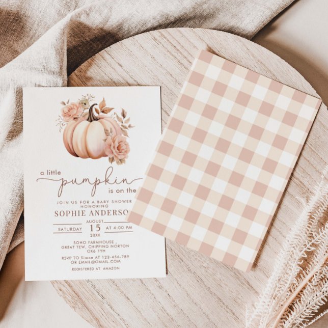 Invitación Una Calabaza Está En Camino De Caer En Baby Shower (Subido por el creador)