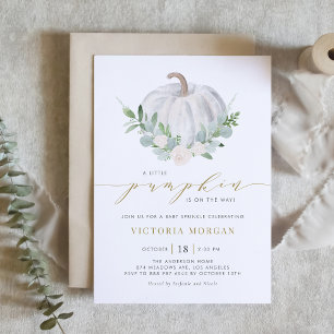 Invitación Una Calabaza Está En Camino De Caer En Baby Shower
