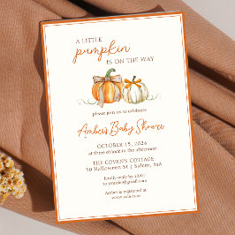 Invitación ¡Una calabaza está en camino! Fall Baby Shower