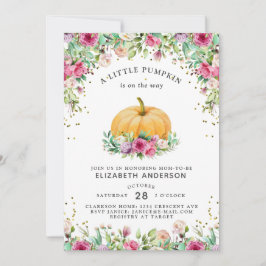 Invitación Una Calabaza Está En El Camino Girly Floral